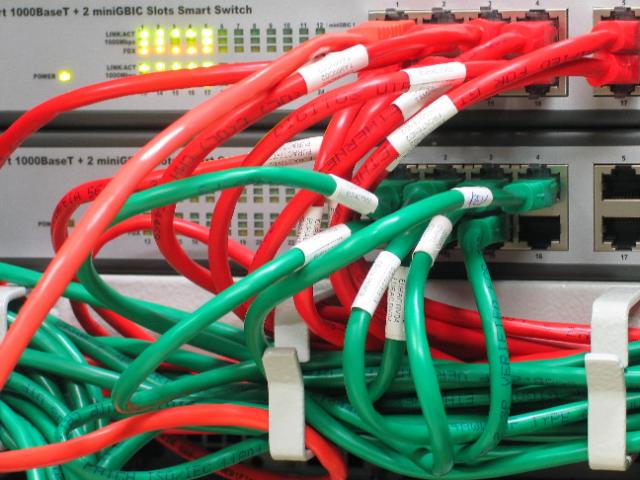 Gigabit switch with patch cables - detail